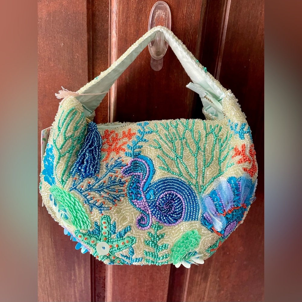 Beautiful Ocean Beaded Bag Made in India